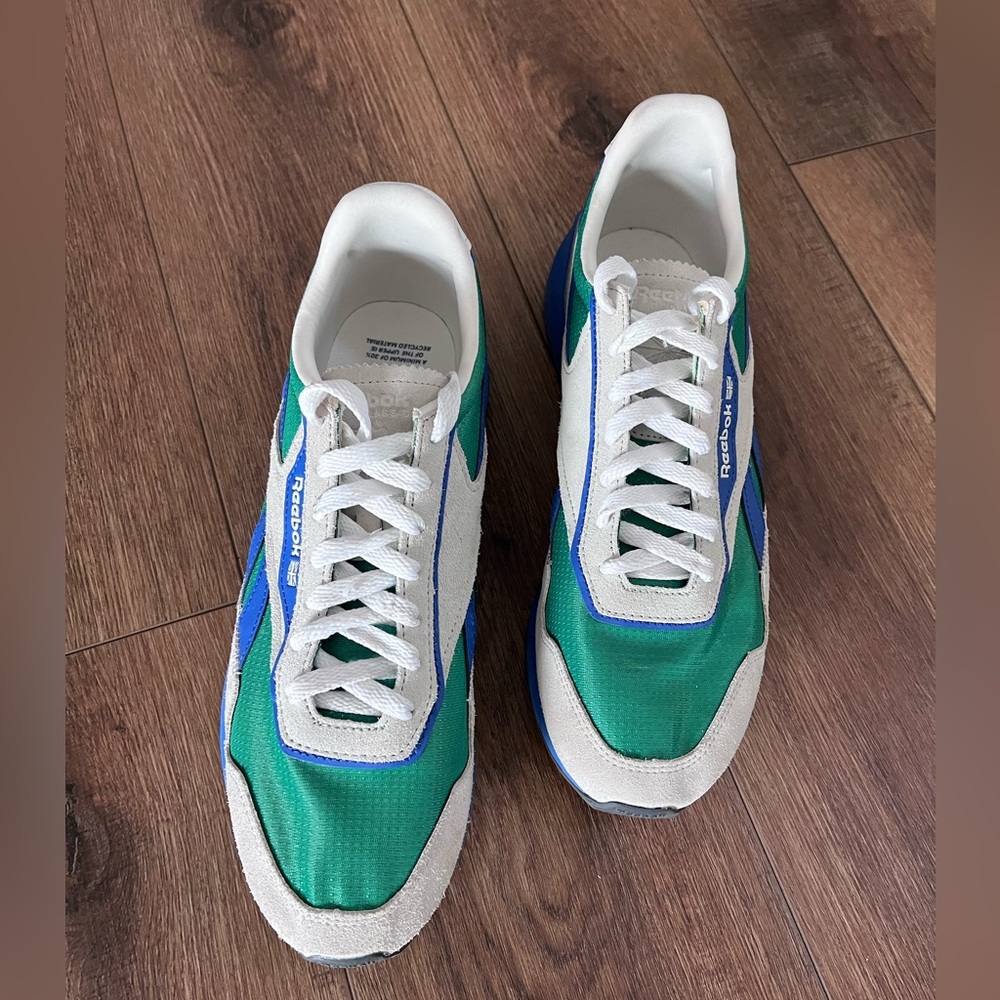 Reebok Green and White Retro Sneakers